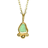 Green Sea Glass Necklace - Gold Vermeil