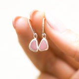 Pink Sea Glass Hoops