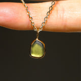 Green Sea Glass Necklace - Gold Vermeil
