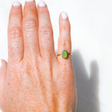 Green Sea Glass, Gold Vermeil - Size i