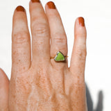 Green Sea Glass, Gold Vermeil - Size M