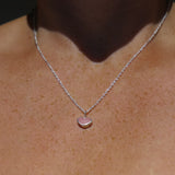 Pink Sea Glass Heart Necklace
