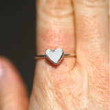 White Sea Glass Heart - Size S