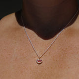 Red Sea Glass Heart Necklace