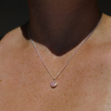 Pink Sea Glass Heart Necklace