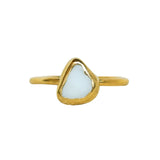 White Sea Glass, Gold Vermeil - Size L