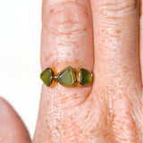Green Sea Glass, Gold Vermeil - Size O