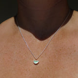 Green Sea Glass Heart Necklace