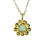 Sea Glass Sun Necklace - Gold Vermeil