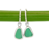 Green Sea Glass Hoops