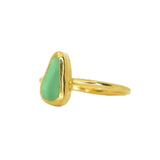 Green Sea Glass, Gold Vermeil - Size N