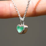 Green Sea Glass Heart Necklace
