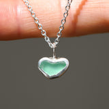 Green Sea Glass Heart Necklace