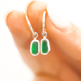 Green Sea Glass Hoops