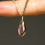 Pink/Purple Sea Glass Necklace - Gold Vermeil