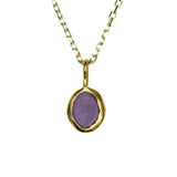 Purple Sea Glass Necklace - Gold Vermeil
