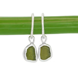 Green Sea Glass Hoops