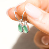 Green Sea Glass Hoops