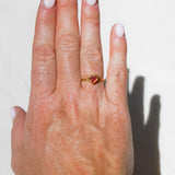 Red Sea Glass Heart, Gold Vermeil - Size N