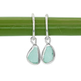 Green Sea Glass Hoops