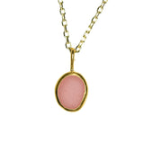 Pink Sea Glass Necklace - Gold Vermeil