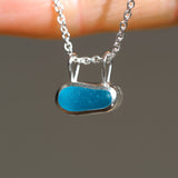 Blue Sea Glass Necklace