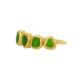 Green Sea Glass, Gold Vermeil - Size N