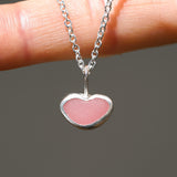 Pink Sea Glass Heart Necklace