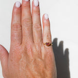 Red Sea Glass Heart, Gold Vermeil - Size J