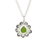 Green Sea Glass Sun Necklace