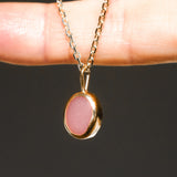 Pink Sea Glass Necklace - Gold Vermeil