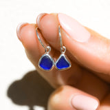 Blue Sea Glass Hoops