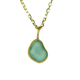 Green Sea Glass Necklace - Gold Vermeil