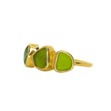 Green Sea Glass, Gold Vermeil - Size O