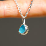 Blue Sea Glass Necklace