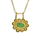 Sea Glass Sun Necklace - Gold Vermeil