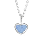Purple/Blue Sea Glass Heart Necklace