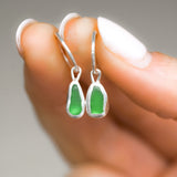 Green Sea Glass Hoops