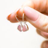 Pink Sea Glass Hoops