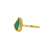 Green Sea Glass, Gold Vermeil - Size P