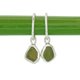Green Sea Glass Hoops