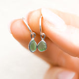 Green Sea Glass Hoops
