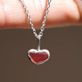 Red Sea Glass Heart Necklace