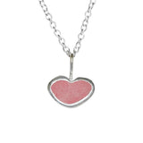 Pink Sea Glass Heart Necklace