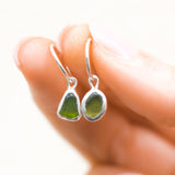 Green Sea Glass Hoops