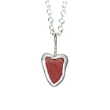 Red Sea Glass Heart Necklace