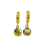 Sand Dollar Hoops - Gold Vermeil