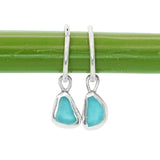 Blue Sea Glass Hoops