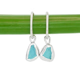 Blue Sea Glass Hoops