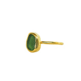 Green Sea Glass, Gold Vermeil - Size i